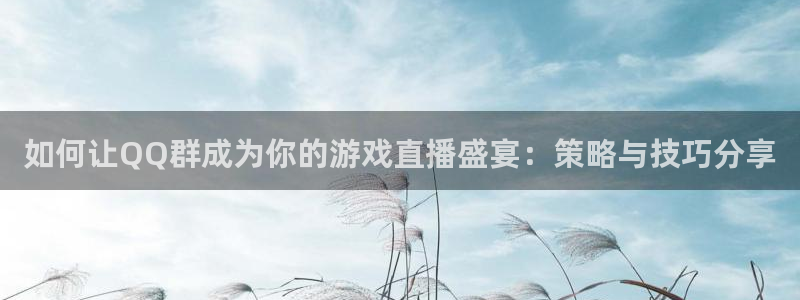 劲爆体育上海直播：如何让QQ群成为你的游戏直播盛宴：策略与技巧分享